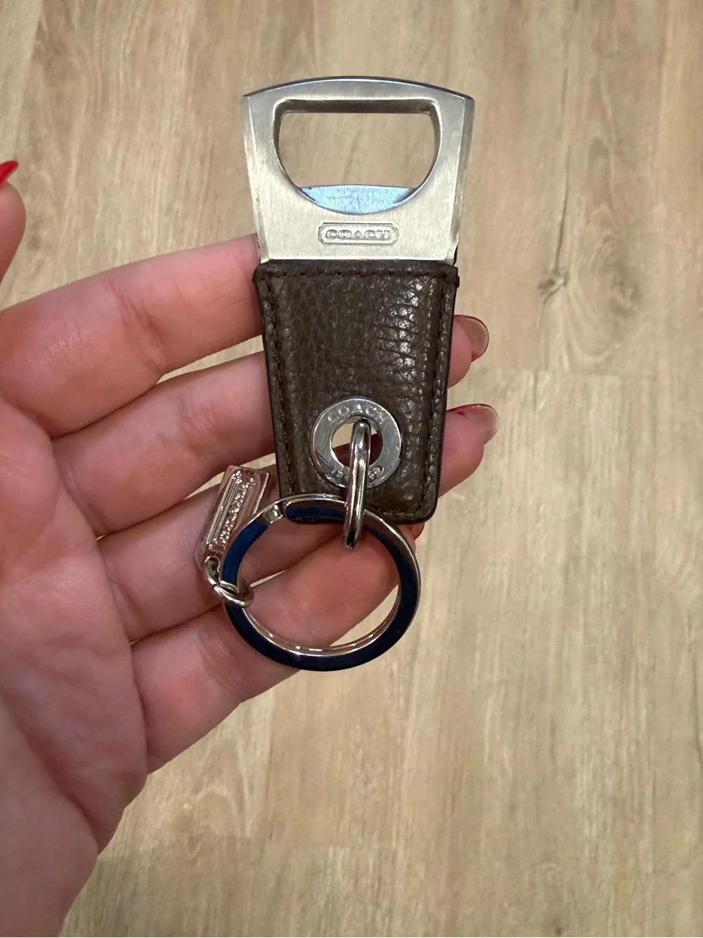 Coach Brown Leather  Bottle Opener